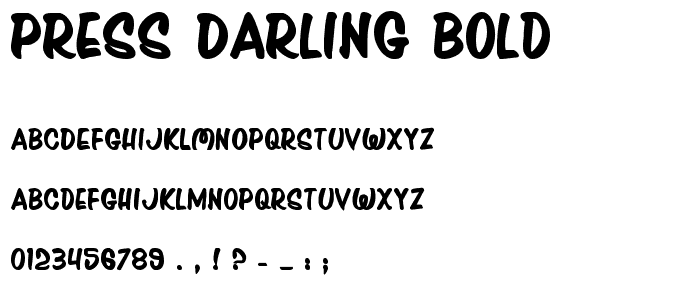 Press Darling Bold font